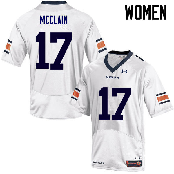 Auburn Tigers Women's Marquis McClain #17 White Under Armour Stitched College NCAA Authentic Football Jersey HLC5574AN